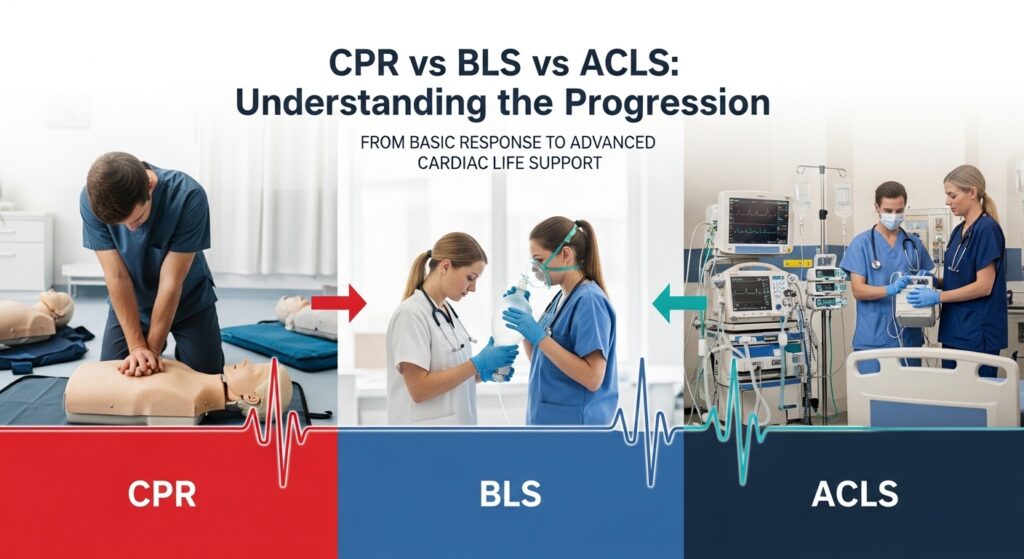CPR vs BLS: What's the Difference and Which Certification Do You Need? 3 CPR vs BLS vs ACLS Understanding the Progression