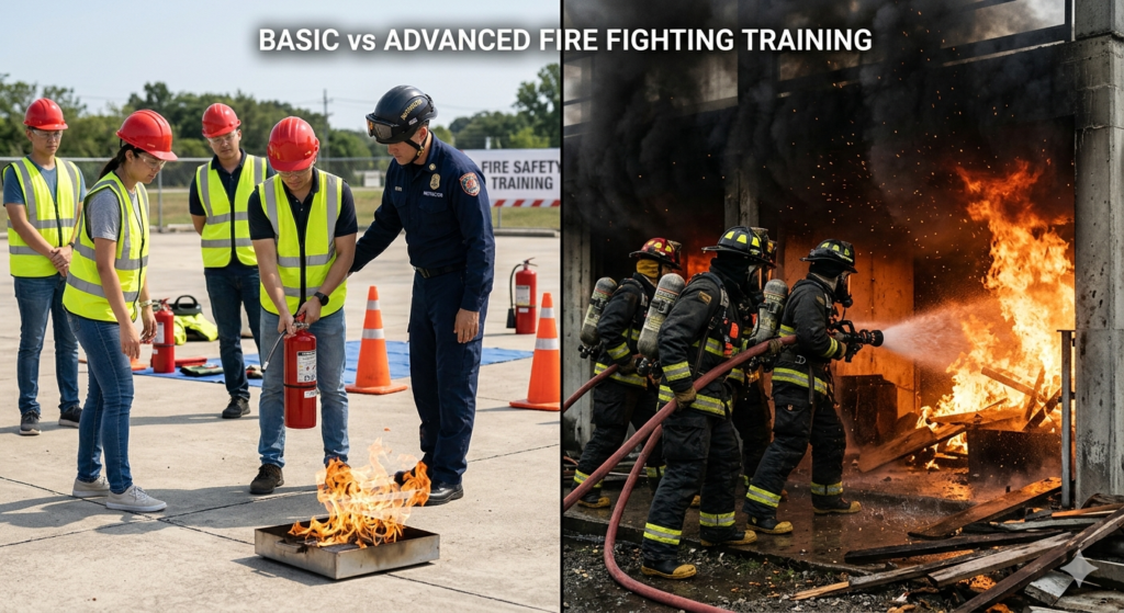 Basic vs. Advanced Fire Fighting Training Which Does Your Team Need