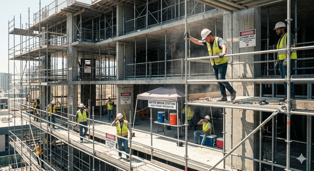 What Are the Top 5 Scaffolding Hazards on Construction Sites in KSA? 4 Extreme Heat and Worker Instability