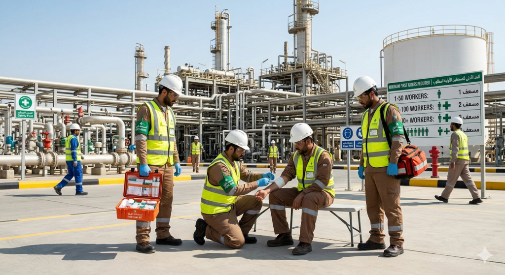 Saudi Aramco First Aid Requirements for Vendors 1 How Many First Aiders Must Be Present on Aramco Work Sites?
