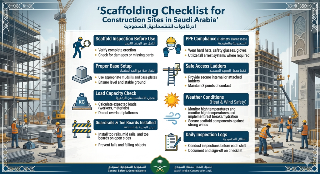 Scaffolding Checklist for Construction Sites in Saudi Arabia