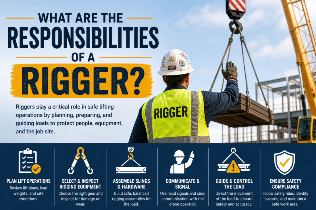 What Is the Difference Between a Crane Operator and a Rigger? 1 What Are the Responsibilities of a Rigger?