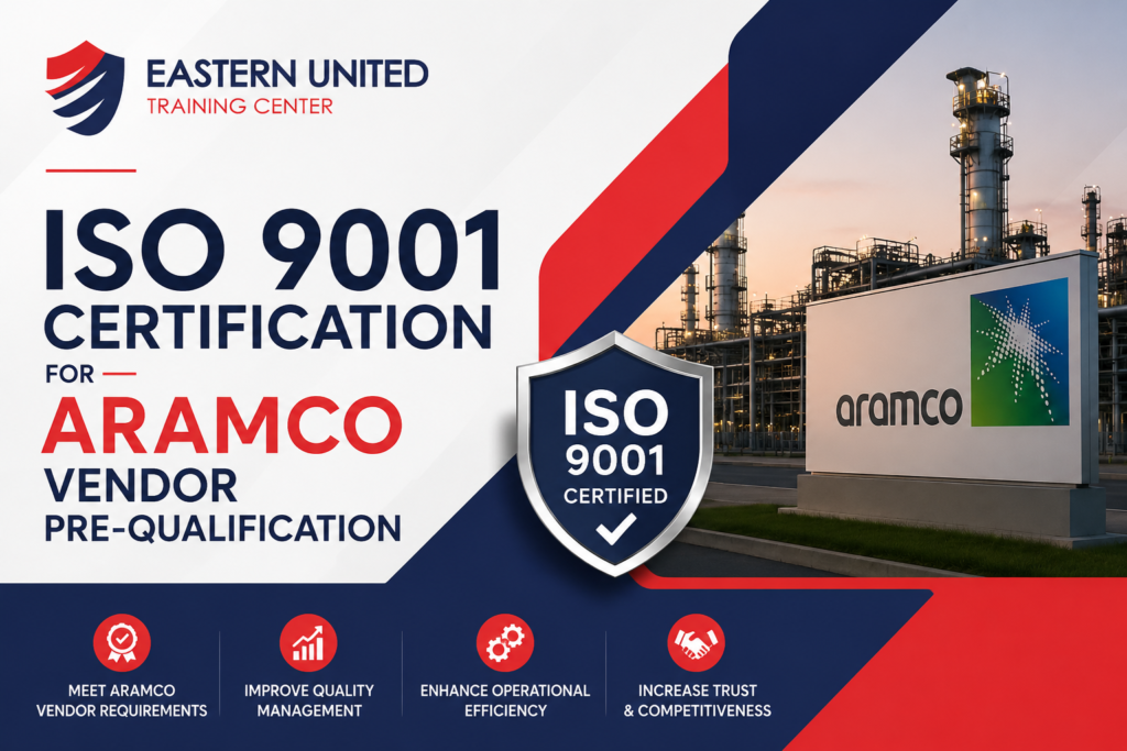 blog featured image banao topic ISO 9001 Certification for Aramco Vendor Pre-Qualification colors logo se lo